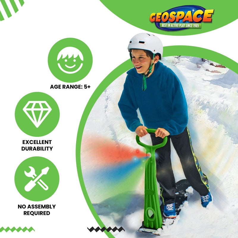 Geospace زلاجة جيواسبيس الأصلية للتزلج الشتوي مع ضوء LED واحد: زلاجة قابلة للطي للتزلج على الثلج (خضراء) - Image 2